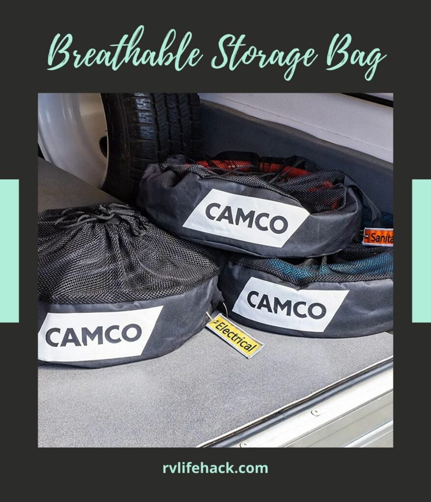 rv sewer hose connected storage