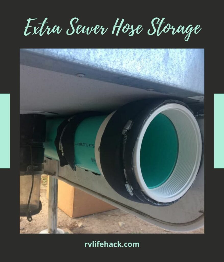 rv sewer hose storage fence post