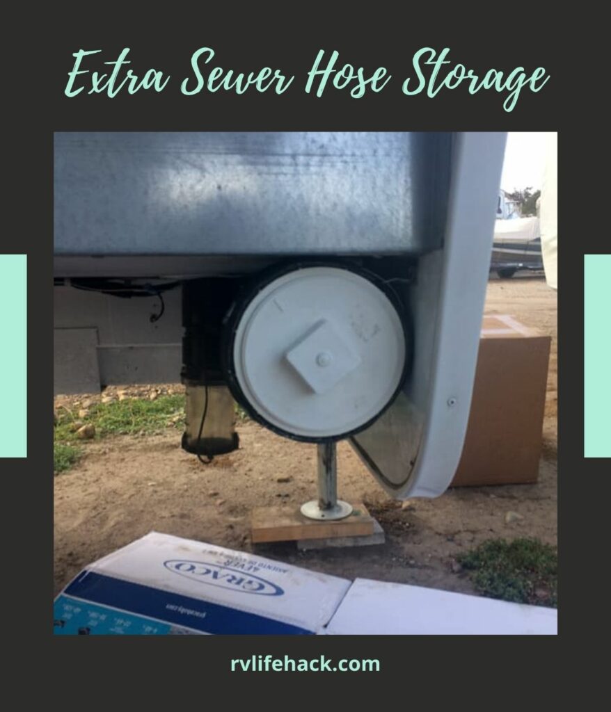 rv sewer hose storage vinyl fence post